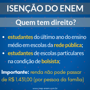 Isen O Do Enem Fa A A Sua Isen O Da Taxa Do Enem