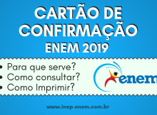 Cartão de Confirmação Enem 2019