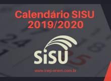 Calendário SISU 2019 2020
