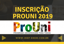 Inscrição Prouni 2019
